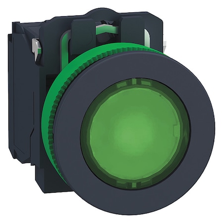 SCHNEIDER ELECTRIC Push Button, 30 mm, 1NO/1NC, Green XB5FW33M5