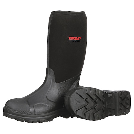 Tingley Men's Badger Tall Rubber Boots, Plain Toe, 15 in Height, Black, 5 87151