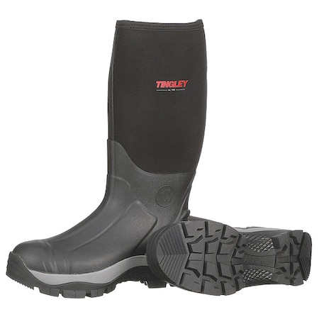 Tingley Men's Badger Insulated Tall Rubber Boots, Plain Toe, 17 in Height, Black, 9 80151