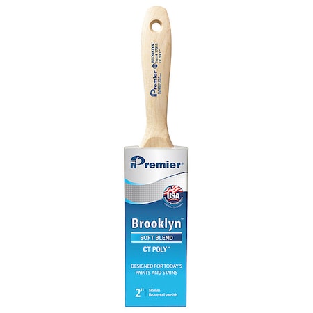 Premier 2" Flat Sash Soft, Polyester Bristle, Paint Brush, Hardwood Handle 17311