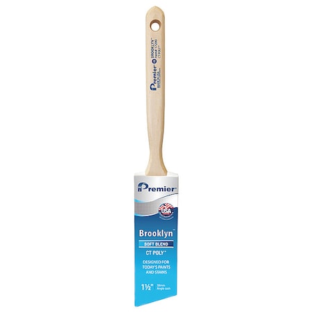 Premier 1-1/2" Angle Sash Soft, Polyester Bristle, Paint Brush, Hardwood Handle 17290