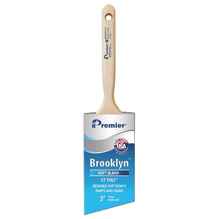 Premier 3" Angle Sash Soft, Polyester Bristle, Paint Brush, Hardwood Handle 17293