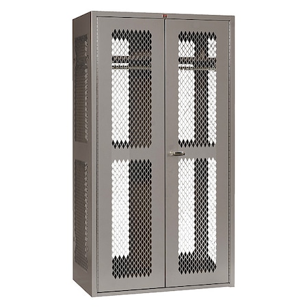 Lyon TA50 Gear Locker, (1) Tier, (1) Wide, Steel, Gray, Powder Coated Finish, 42 in W, 24 in D, 78 in H DD1100TA50