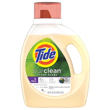 Tide High Efficiency Laundry Detergent, 69 oz Bottle, Liquid, Honey Lavender, Yellow, 4 PK 42048