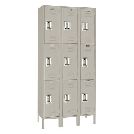 Lyon Wardrobe Locker, 45 in W, 15 in D, 78 in H, (2) Tier, (3) Wide 7GC52523I