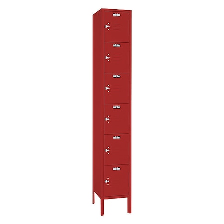 Lyon Wardrobe Locker, 12 in W, 18 in D, 78 in H, (1) Wide, (6) Tier YFC5362