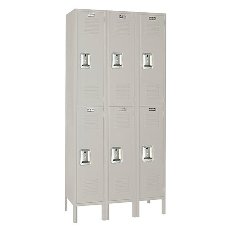 Lyon Wardrobe Locker, 36 in W, 12 in D, 66 in H, (2) Tier, (3) Wide 7GC52423
