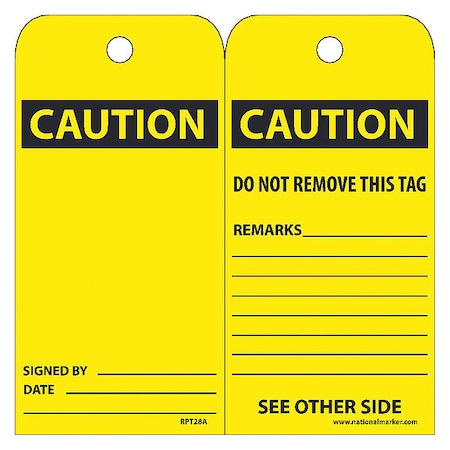Nmc Caution Signed By_ Date_ Tag, Pk25 RPT28A