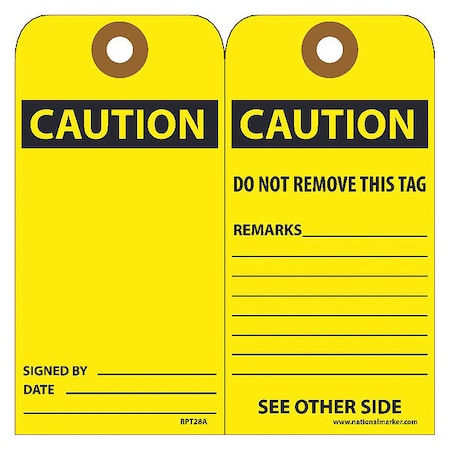 Nmc Caution Signed By_ Date_ Tag, Pk25 RPT28AG