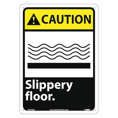 Nmc Caution Slippery Floor Sign, CGA34AB CGA34AB