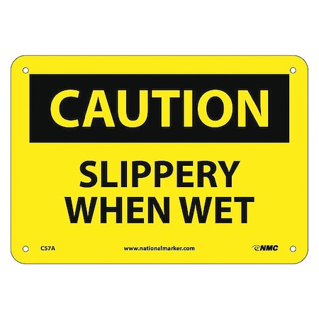 Nmc Caution Slippery When Wet Sign, C57A C57A