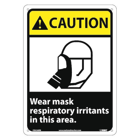 Nmc Caution Wear Mask Respiratory Irritants In This Area Sign CGA36RB