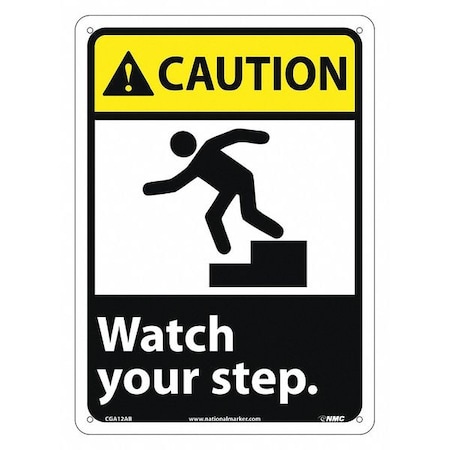 Nmc Caution Watch Your Step Sign, CGA12AB CGA12AB