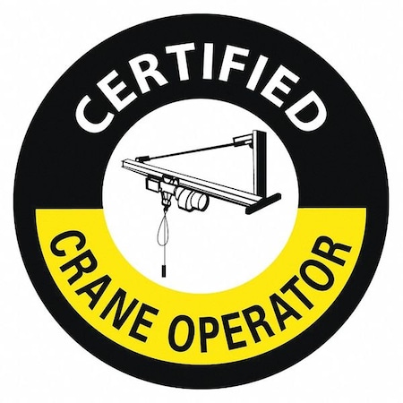 Nmc Certified Crane Operator Hard Hat Emblem, Pk25, Color: Black, White HH105R