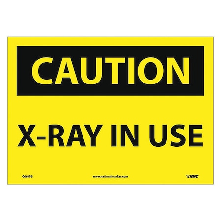 Nmc Radiation & Laser Sign, 10 in H x 14 in W, Pressure Sensitive Vinyl C660PB