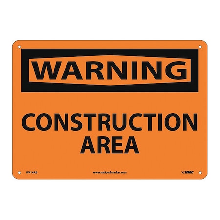 Nmc WARNING, CONSTRUCTION AREA, Aluminum W414AB