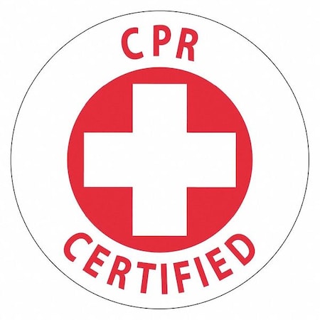 Nmc CPR Certified Hard Hat Label, Pk25, Material: Pressure Sensitive Vinyl HH22