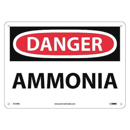 Nmc Danger Ammonia Sign, D129RB D129RB