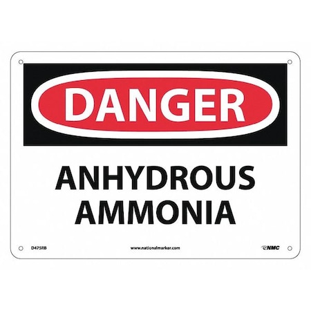 Nmc Danger Anhydrous Ammonia Sign, D475RB D475RB