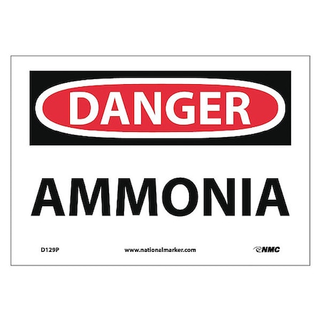 Nmc Danger Ammonia Sign, D129P D129P