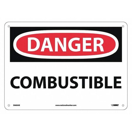 Nmc Danger Combustible Sign, D660AB D660AB