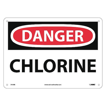 Nmc Danger Chlorine Sign, D15AB D15AB