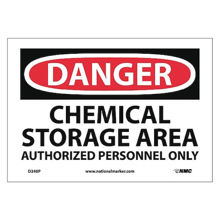 NMC Danger Chemical Storage Area Sign, D240P D240P