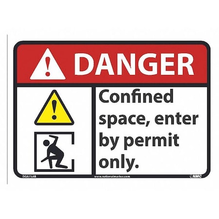 Nmc Danger Confined Space Enter By Permit Only, DGA75AB DGA75AB