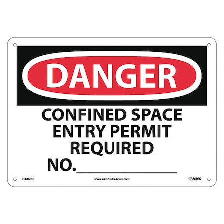 Nmc Danger Confined Space Entry Permit Required Sign, D488RB D488RB