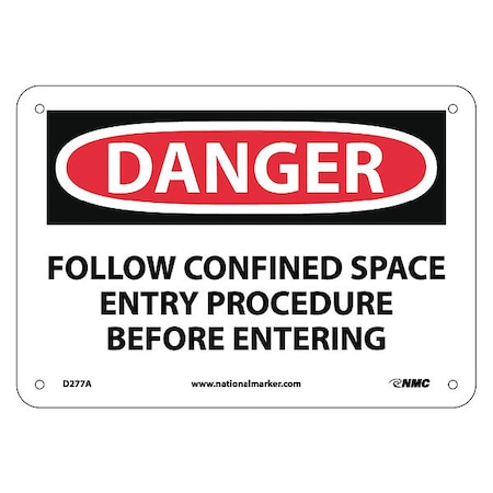 NMC Danger Confined Space Sign, D277A D277A