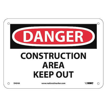 Nmc Danger Construction Area Keep Out Sign D404A