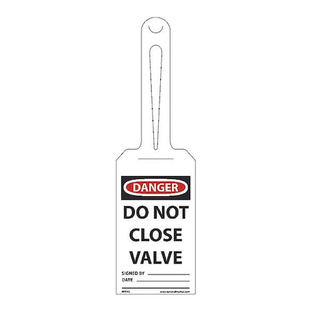 Nmc Danger Do Not Close Valve Ez Hang Tag, Pk25 RPTH2
