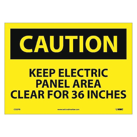 Nmc Caution Keep Electrical Panel Area Clear For 36 Inches Sign, C533PB C533PB