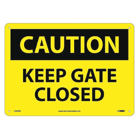 Nmc Caution Keep Gate Closed Sign, C534RB C534RB