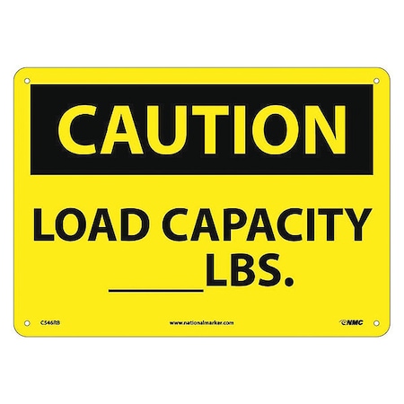 Nmc Caution Load Capacity _Lbs. Sign, C546RB C546RB