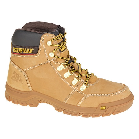 Cat Footwear Outline, Men's Work Boots, 12 W, Leather, Honey Reset P74086