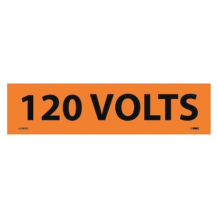 Nmc VOLTAGE MARKER, PS VINYL, 120 VOLTS, 2-1/4X9, PK25 JL2003O