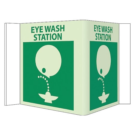 Nmc Eye Wash Station 3-View Sign, GLV53 GLV53