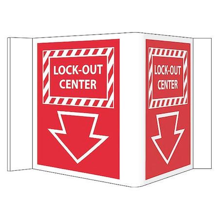 Nmc Lock-Out Center 3-View Sign, VS20R VS20R