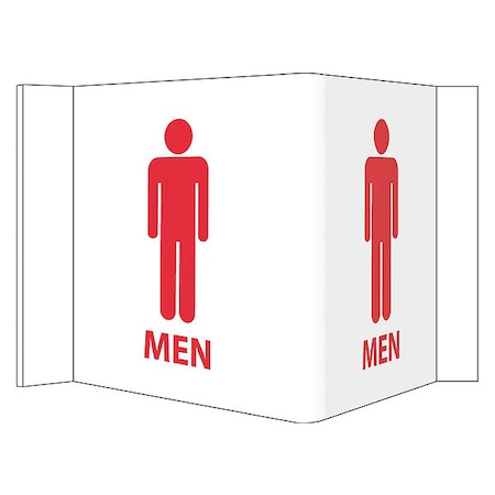 Nmc Men 3-View Sign, VS15W VS15W