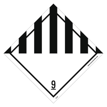 Nmc Dot Placard Sign, Misc Goods, Class 9, DL50ALV DL50ALV