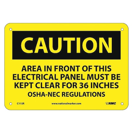 Nmc Caution Electrical Hazard Sign, C115R C115R