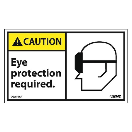 Nmc Caution Eye Protection Required Label, Pk5 CGA10AP