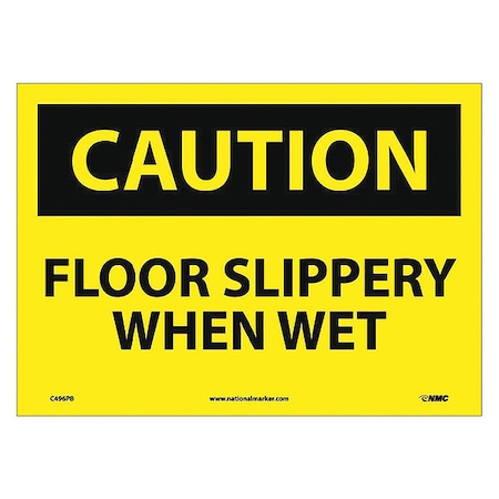 Nmc Caution Floor Slippery When Wet Sign, C496PB C496PB