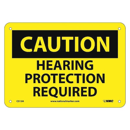 Nmc Caution Hearing Protection Required Sign C513A
