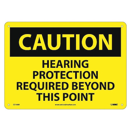 Nmc Caution Hearing Protection Required Sign C516AB