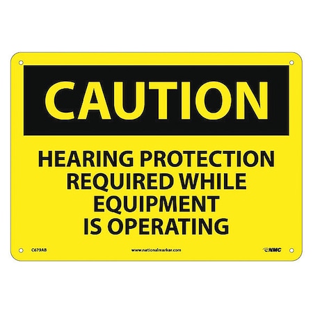 Nmc Caution Hearing Protection Required Sign C679AB