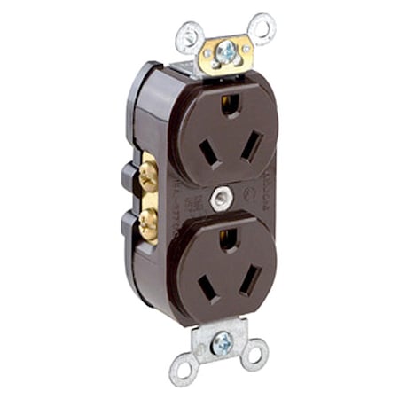 Leviton Straight Blade Receptacle, 7-15R, 15 A, 277V AC, 2 Pole, 3 Wire, Flush Mount, Self-Grounded 5585