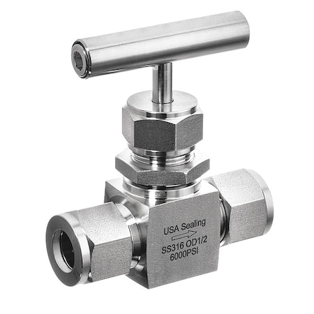 Usa Industrials Needle Valve, Angled Fitting Style, 316 SS ZUSA-VLV-92