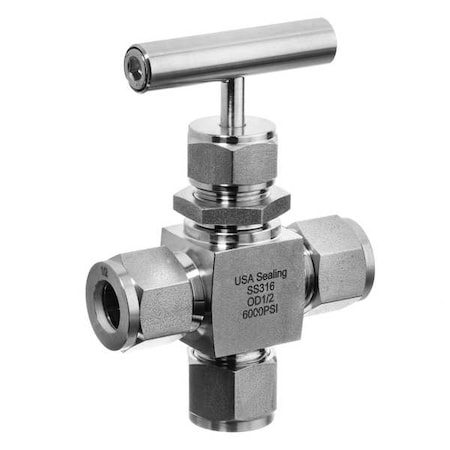 Usa Industrials Needle Valve, 3-Way Fitting Style, 316 SS ZUSA-VLV-94